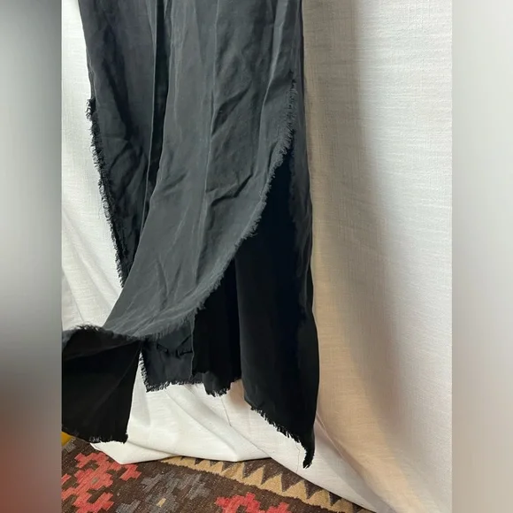 Chelsea & Violet Black Long Sleeve Dress High Slit - Whimsigoth Piratecore Boho - Picture 3 of 6